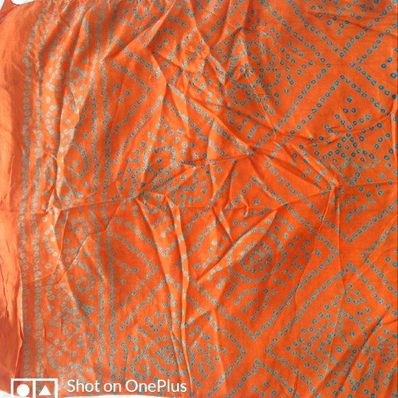 Bandhani saree in rust color